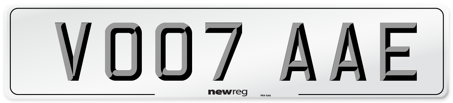 VO07 AAE Number Plate from New Reg